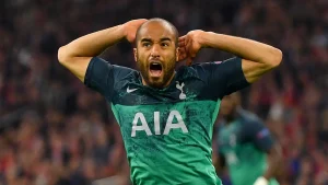 Lucas Moura with Tottenham during Ajax Match in Champions League 2018