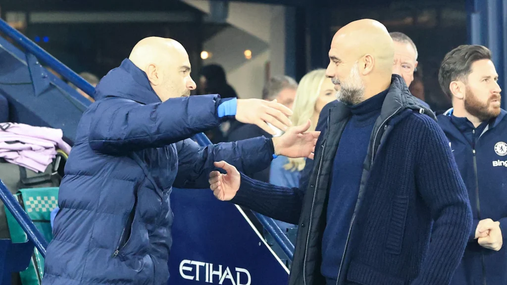 Enzo Maresca and Pep Guardiola Manchester city